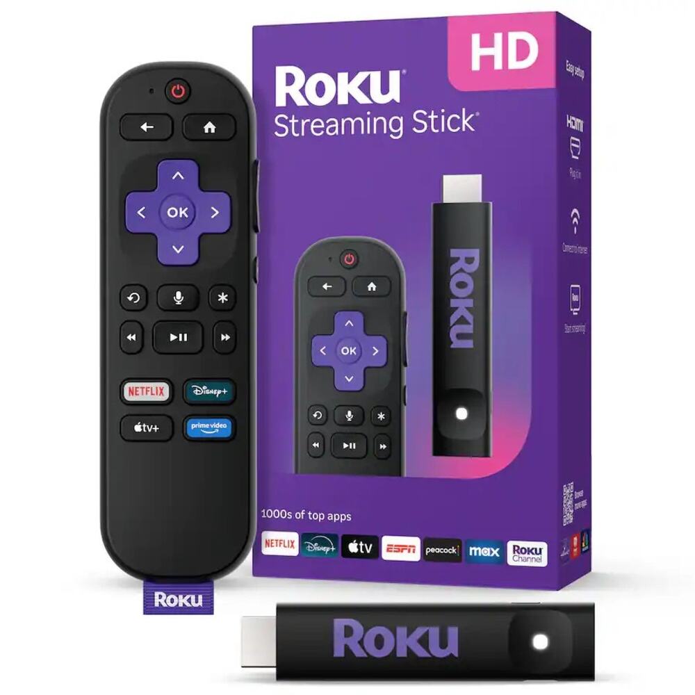 Roku Streaming Stick HD Media Player with Voice Remote New Sealed 3840R Black